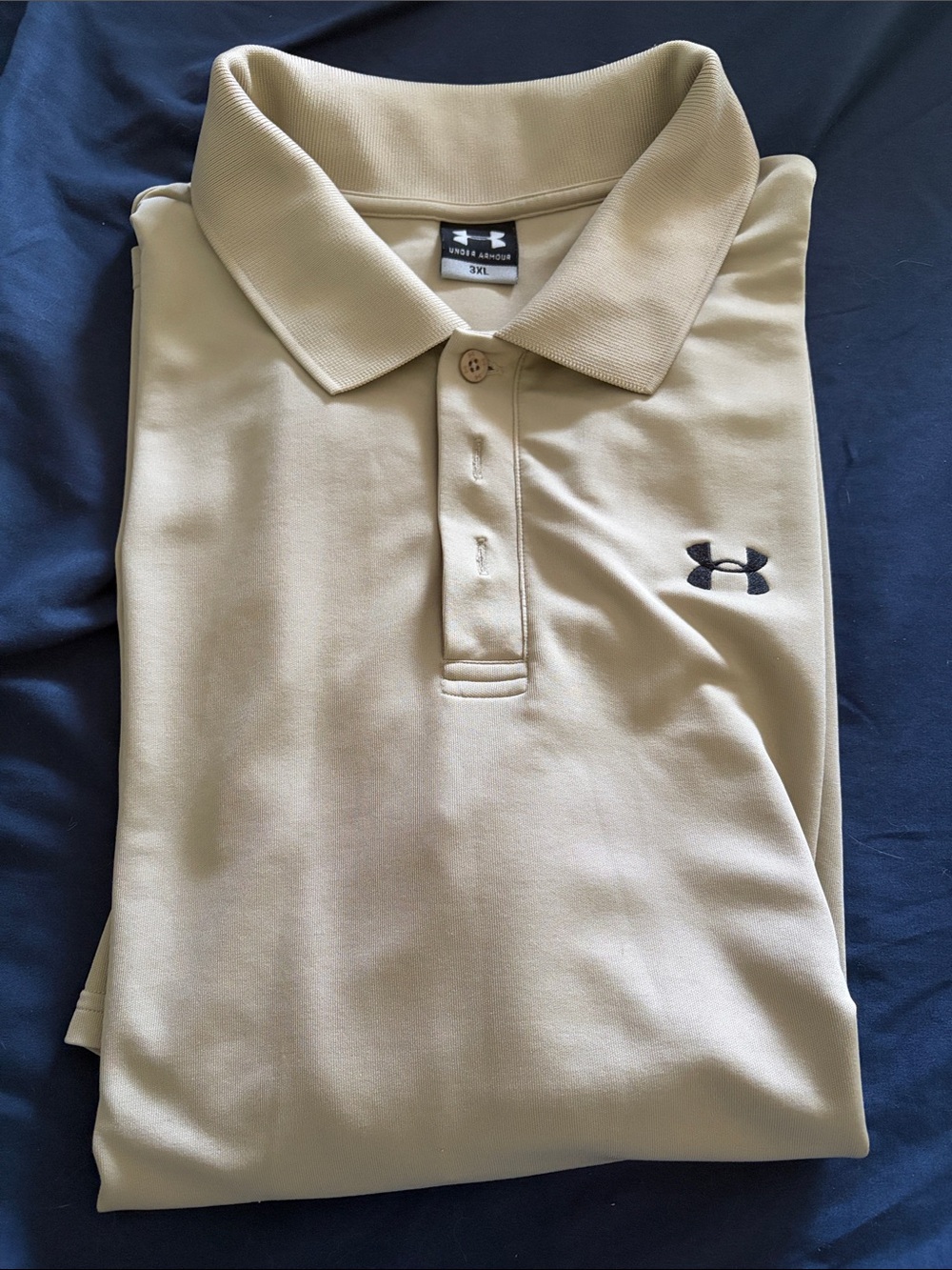 Under Armour Men's Polo Shirt - Beige with Black Logo